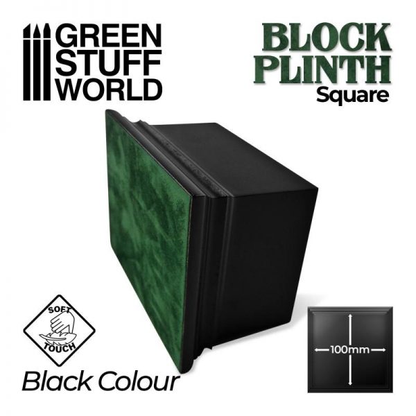 Green Stuff World   Display Plinths Square Top Display Plinth 10x10cm - Black - 8435646500676ES - 8435646500676
