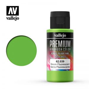 Vallejo   Premium Airbrush Colour Premium Color 60ml: Green Fluorescent - VAL62039 - 8429551620390