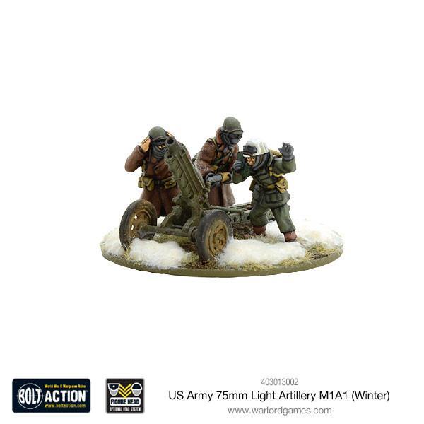 Warlord Games Bolt Action  United States of America (BA) US Army 75mm Light Artillery M1A1 (Winter) - 403013002 - 5060393705789