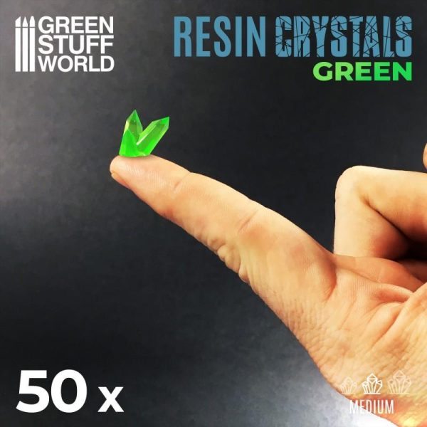 Green Stuff World   Green Stuff World Conversion Parts GREEN Resin Crystals - Medium - 8436574508888ES - 8436574508888