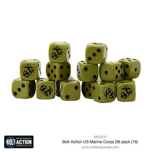 Warlord Games Bolt Action  Bolt Action Books & Accessories US Marine Corps D6 Dice (16) - 408403101 - 5060393708643