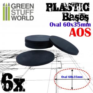 Green Stuff World   Plain Bases Plastic Bases - Oval Pill 60x35mm AOS - 8436574503883ES - 8436574503883