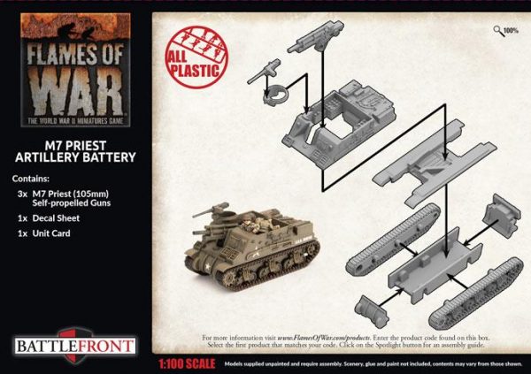 Battlefront Flames of War  United States of America US M7 Priest Artillery Battery - UBX73 - 9420020246744