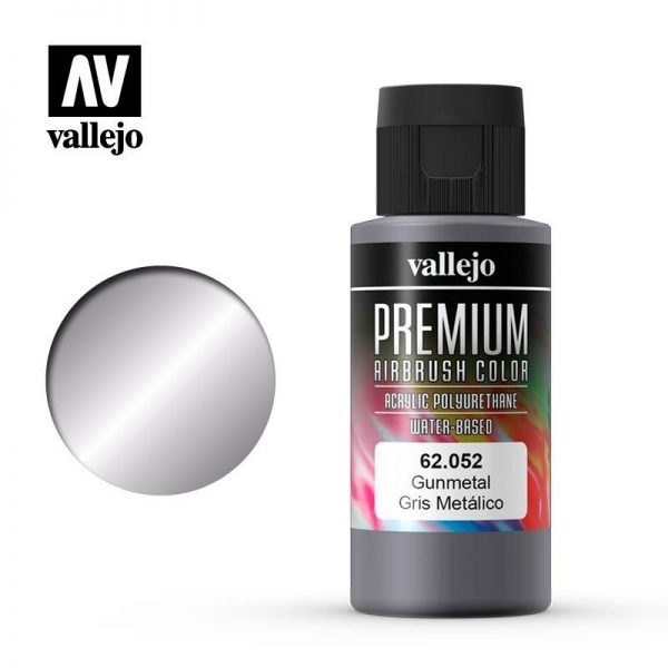 Vallejo   Premium Airbrush Colour Premium Color 60ml: Gunmetal - VAL62052 -