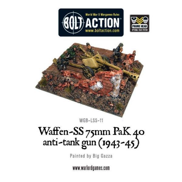 Warlord Games Bolt Action  Germany (BA) Waffen-SS 75mm PaK 40 anti-tank gun - WGB-LSS-11 - 5060200846599