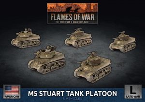 Battlefront Flames of War  United States of America US M5 Stuart Light Tank Platoon - UBX70 - 9420020246713