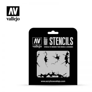 Vallejo   Stencils AV Vallejo Stencils - 1:35 Cracked Wall - VALST-TX001 - 8429551986625