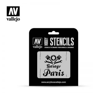 Vallejo   Stencils AV Vallejo Stencils - 1:35 Vintage Garage Sign - VALST-LET001 - 8429551986557