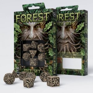 Q-Workshop   Forest Forest 3D Beige & black Dice Set (7) - SFOR18 - 5907699491544