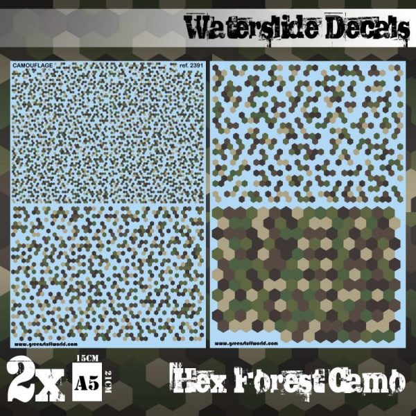 Green Stuff World   Decals Waterslide Decals - Hex Forest Camo - 8436574507508ES - 8436574507508