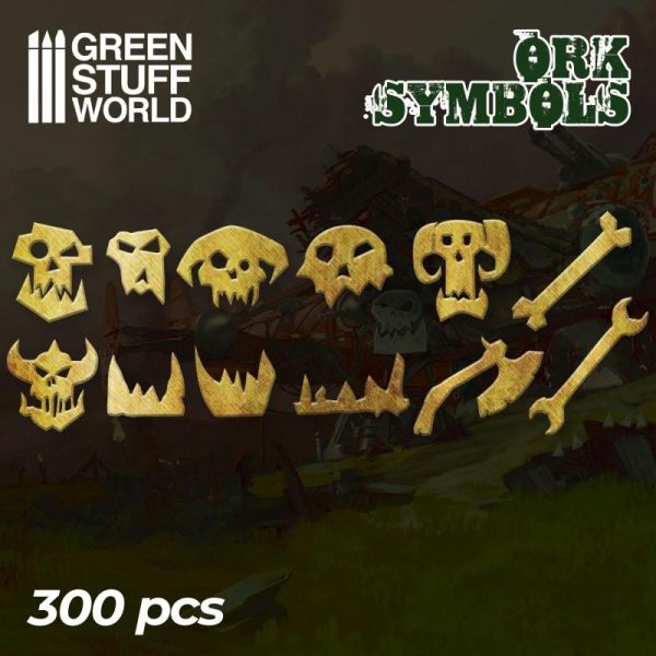 Green Stuff World   Etched Brass Etched Brass Ork Runes and Symbols - 8436574504705ES - 8436574504705