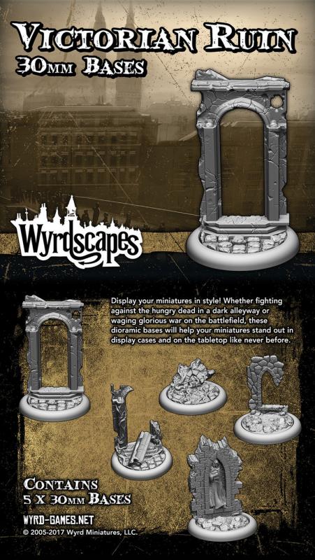 Wyrd   Victorian Bases Wyrdscapes Victorian 30mm Bases - 5 Pack - WYRWS001 - 813856018514