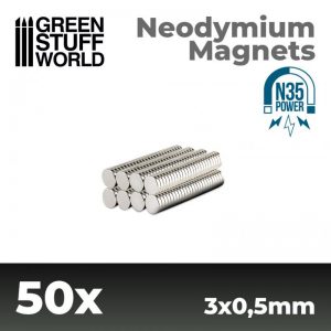 Green Stuff World   Magnets Neodymium Magnets 3x0.5mm - 50 units (N35) - 8436554365500ES - 8436554365500