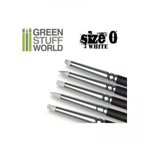 Green Stuff World   Green Stuff World Tools Colour Shapers Brushes SIZE 0 - WHITE SOFT - 8436554360253ES - 8436554360253
