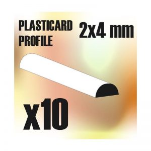 Green Stuff World   Plasticard ABS Plasticard - Profile SEMICIRCLE 4mm - 8436554366118ES - 8436554366118