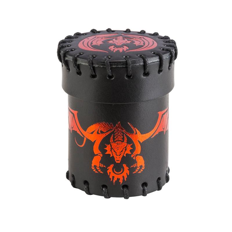 Q-Workshop BNIB Flying Dragon Black & Red Leather Dice Cup CFDR101 