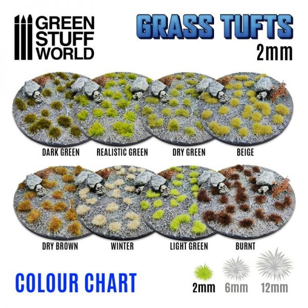 Green Stuff World   Tufts Grass TUFTS - 2mm self-adhesive - Dry Brown - 8435646504803ES - 8435646504803