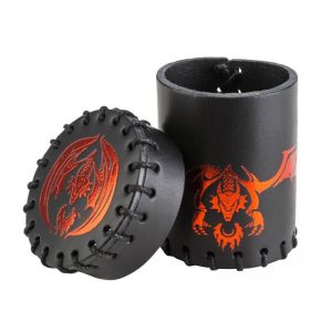 Q-Workshop   Dice Accessories Flying Dragon Black & red Leather Dice Cup - CFDR101 - 5907699493333