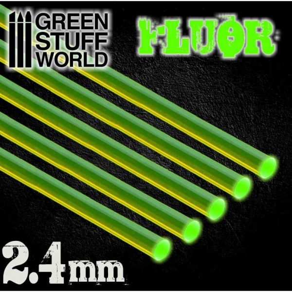 Green Stuff World   Acrylic Rods Acrylic Rods - Round 2.4 mm Fluor GREEN - 8436554367511ES - 8436554367511