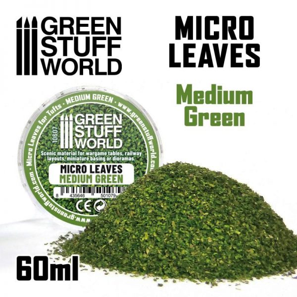 Green Stuff World   Lichen & Foliage Micro Leaves - Medium green Mix - 8435646501079ES - 8435646501079