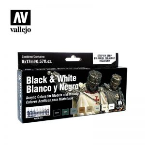 Vallejo   Paint Sets Vallejo Model Color Set - Black and White - VAL70151 - 8429551701518