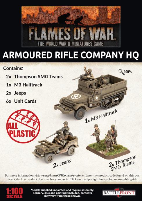 Battlefront Flames of War  United States of America US Armored Rifle Company HQ - UBX74 - 9420020246751