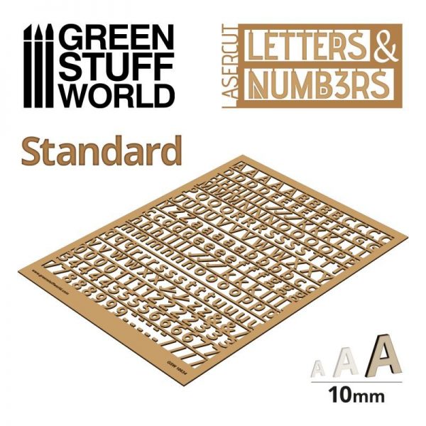 Green Stuff World   Modelling Extras Letters and Numbers 10mm STANDARD - 8435646501345ES - 8435646501345