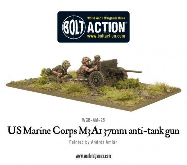 Warlord Games Bolt Action  United States of America (BA) USMC M3A1 37mm anti-tank gun - WGB-AM-25 - 5060200844977