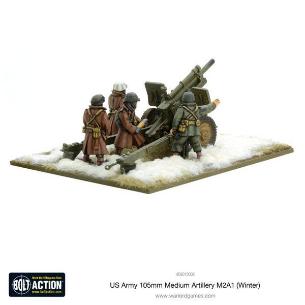 Warlord Games Bolt Action  United States of America (BA) US Army 105mm Medium Artillery M2A1 (Winter) - 403013003 - 5060393705796