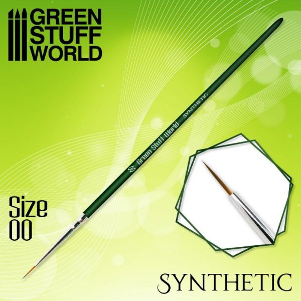 Green Stuff World   Synthetic Brushes GREEN SERIES Synthetic Brush - Size 00 - 8436574506877ES - 8436574506877