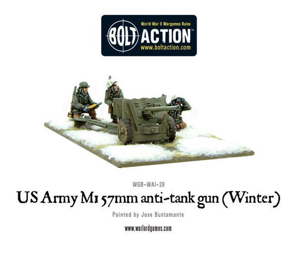 Warlord Games Bolt Action  United States of America (BA) US Army 57mm anti-tank gun M1 (Winter) - WGB-WAI-28 - 5060393703655