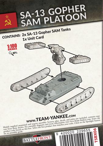 Battlefront Team Yankee  Soviets SA-13 Gopher SAM Platoon - TSBX06 - 9420020229655
