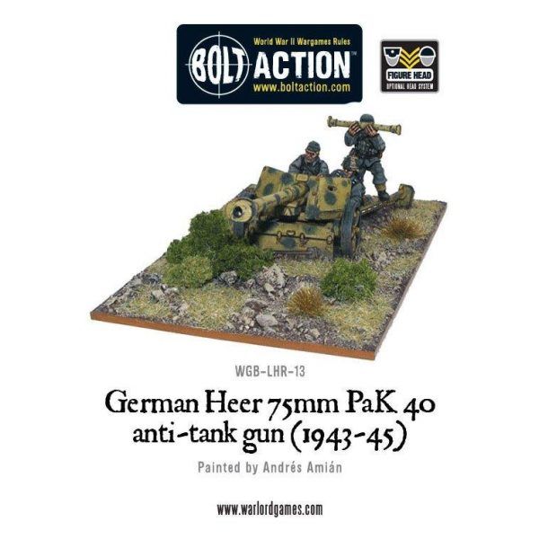 Warlord Games Bolt Action  Germany (BA) German Heer 75mm PaK 40 anti-tank gun - WGB-LHR-13 - 5060200846193