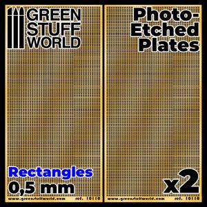 Green Stuff World   Etched Brass Photo-etched Plates - Small Rectangles - 8436574506099ES - 8436574506099