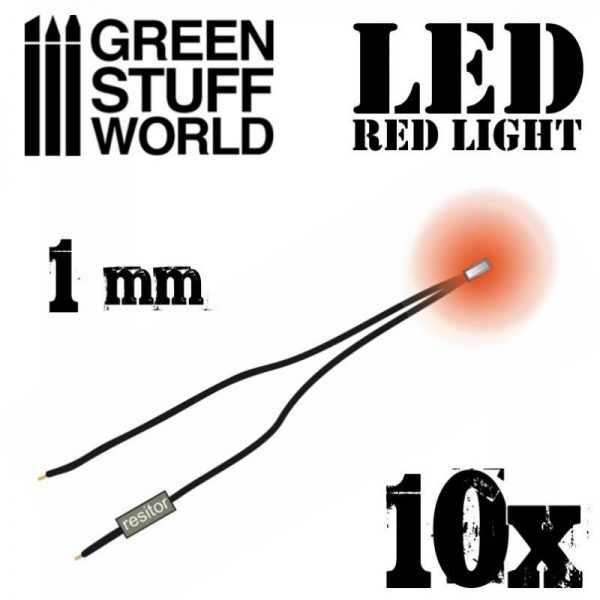 Green Stuff World   Lighting & LEDs Red LED Lights - 1mm - 8436554363841ES - 8436554363841