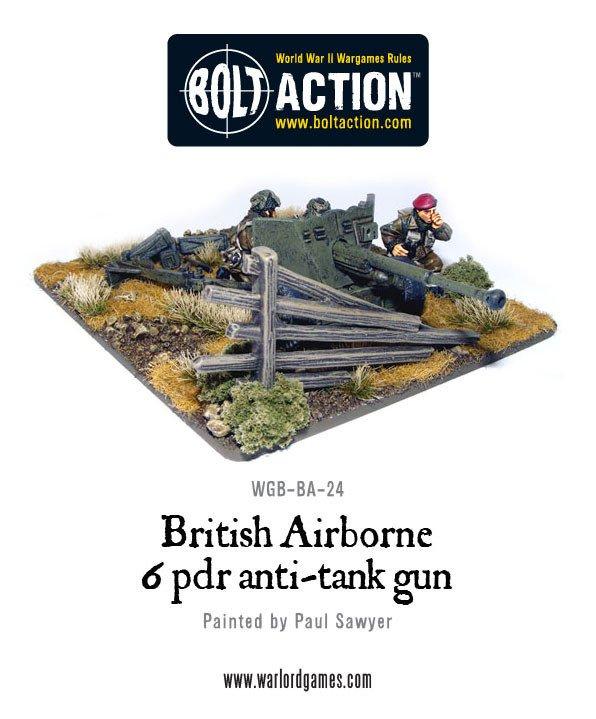 Warlord Games Bolt Action  Great Britain (BA) British Para 6 Pounder ATG & Crew - WGB-BA-24 - 5060200840863