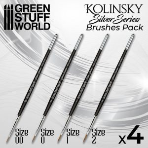 Green Stuff World   Kolinsky Sable Brushes SILVER SERIES Kolinsky Brush Set - 8436574506921ES - 8436574506921
