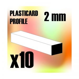Green Stuff World   Plasticard ABS Plasticard - Profile SQUARED ROD 2 mm - 8436554366927ES - 8436554366927