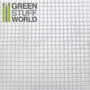 Green Stuff World   Plasticard ABS Plasticard - MEDIUM SQUARES Textured Sheet - A4 - 8436554361038ES - 8436554361038