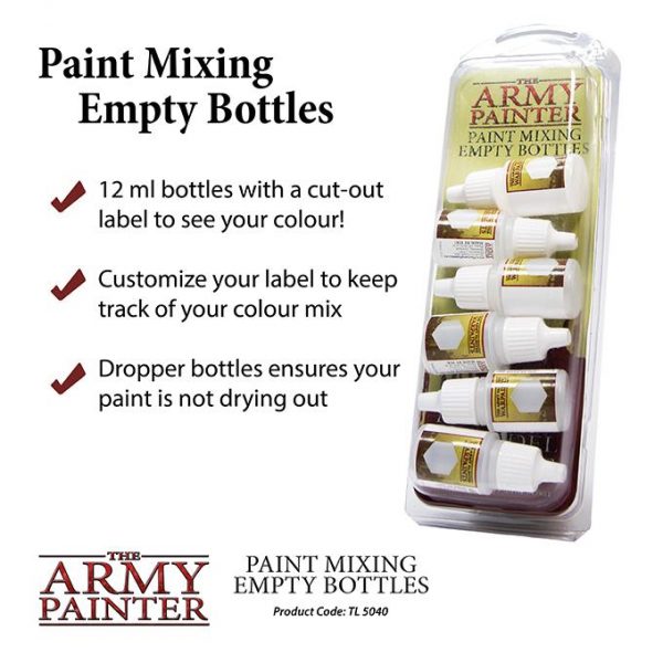 The Army Painter   Army Painter Tools Empty Mixing Paint Bottles - APTL5040 - 5713799504004