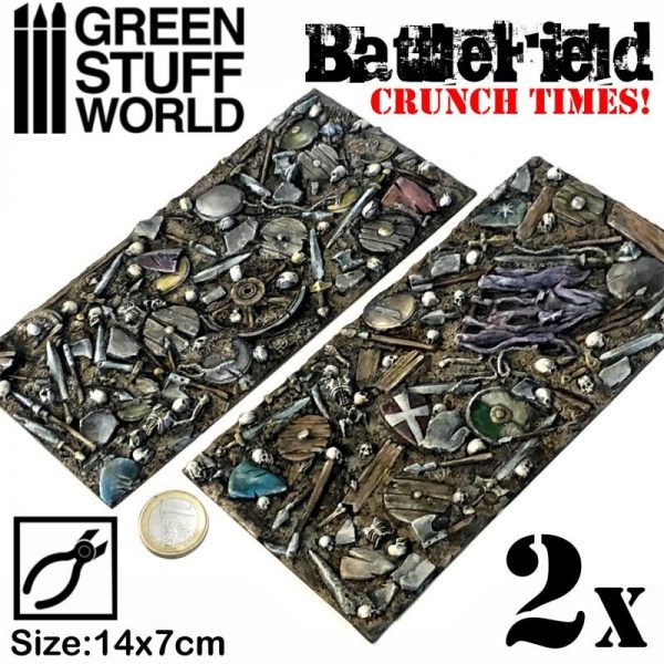 Green Stuff World   Modelling Extras Battlefield Plates - Crunch Times! - 8436574503562ES - 8436574503562