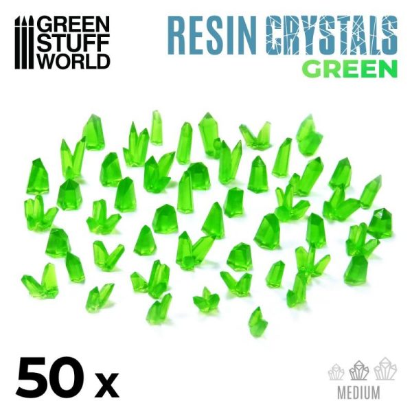 Green Stuff World   Green Stuff World Conversion Parts GREEN Resin Crystals - Medium - 8436574508888ES - 8436574508888