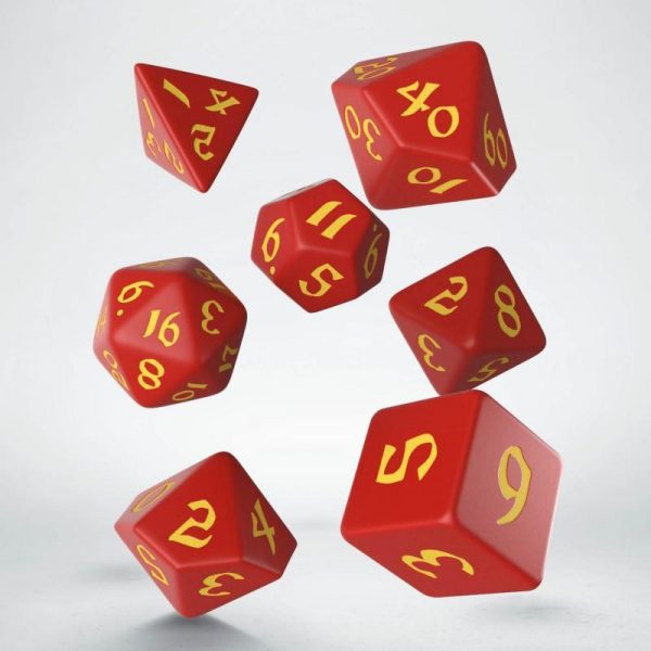 Q-Workshop   RPG / Polyhedral Classic Runic Red & yellow Dice Set (7) - SCLR23 - 5907699494248