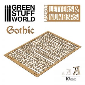 Green Stuff World   Modelling Extras Letters and Numbers 10mm GOTHIC - 8435646501314ES - 8435646501314