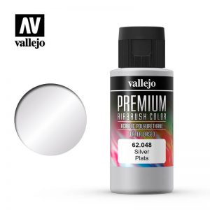 Vallejo   Premium Airbrush Colour Premium Color 60ml: Silver - VAL62048 -