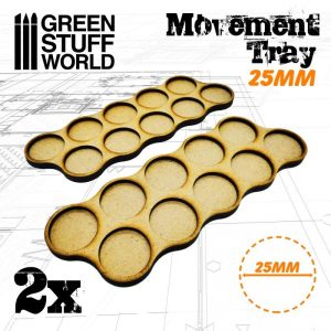 Green Stuff World   Movement Trays MDF Movement Trays 25mm x10 - Skirmish - 8436574502824ES - 8436574502824