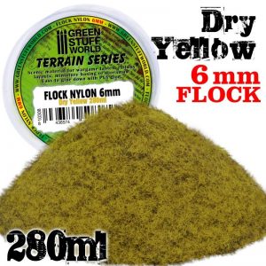 Green Stuff World   Sand & Flock Static Grass Flock - Dry Yellow 6 mm - 280 ml - 8436574508079 -