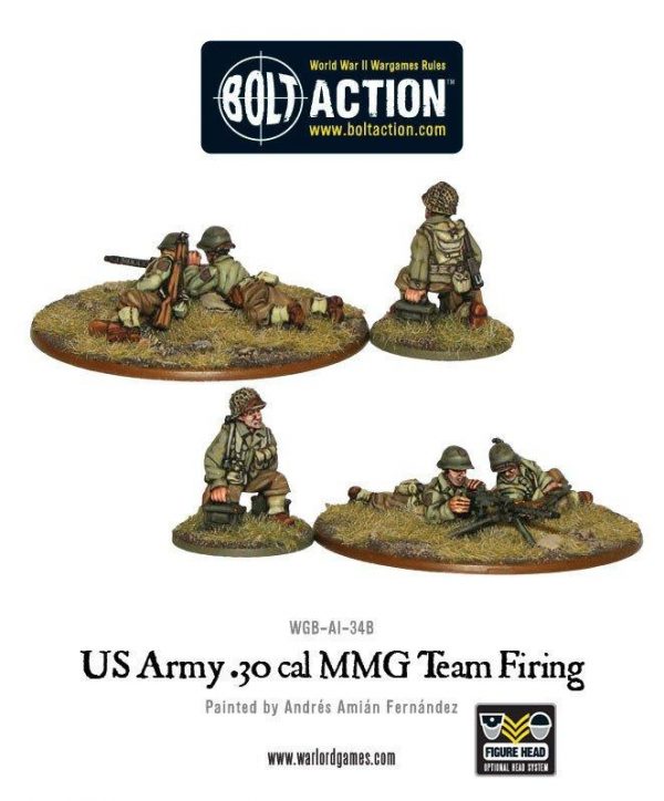 Warlord Games Bolt Action  United States of America (BA) US Army 30 Cal MMG team (firing) - WGB-AI-34 - 5060200847152