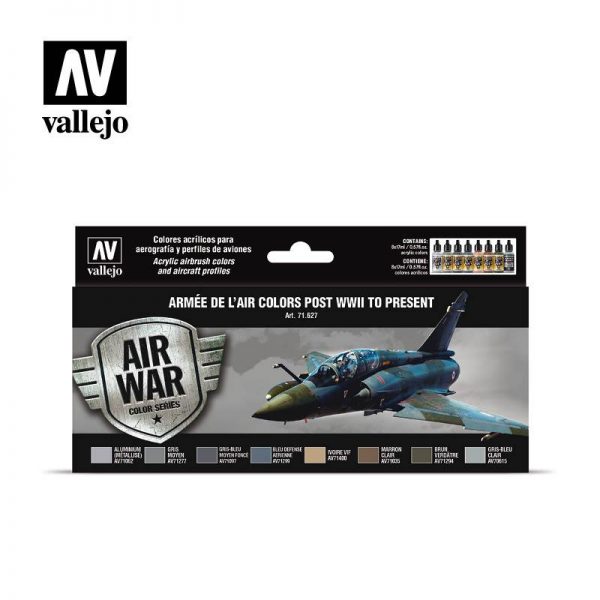 Vallejo   Paint Sets AV Model Air Set - Arm e de l'Air colors (post WWII) - VAL71627 - 8429551716277