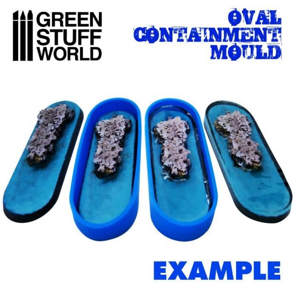 Green Stuff World   Mold Making 5x Containment Moulds for Bases - Oval - 8436574504989ES - 8436574504989
